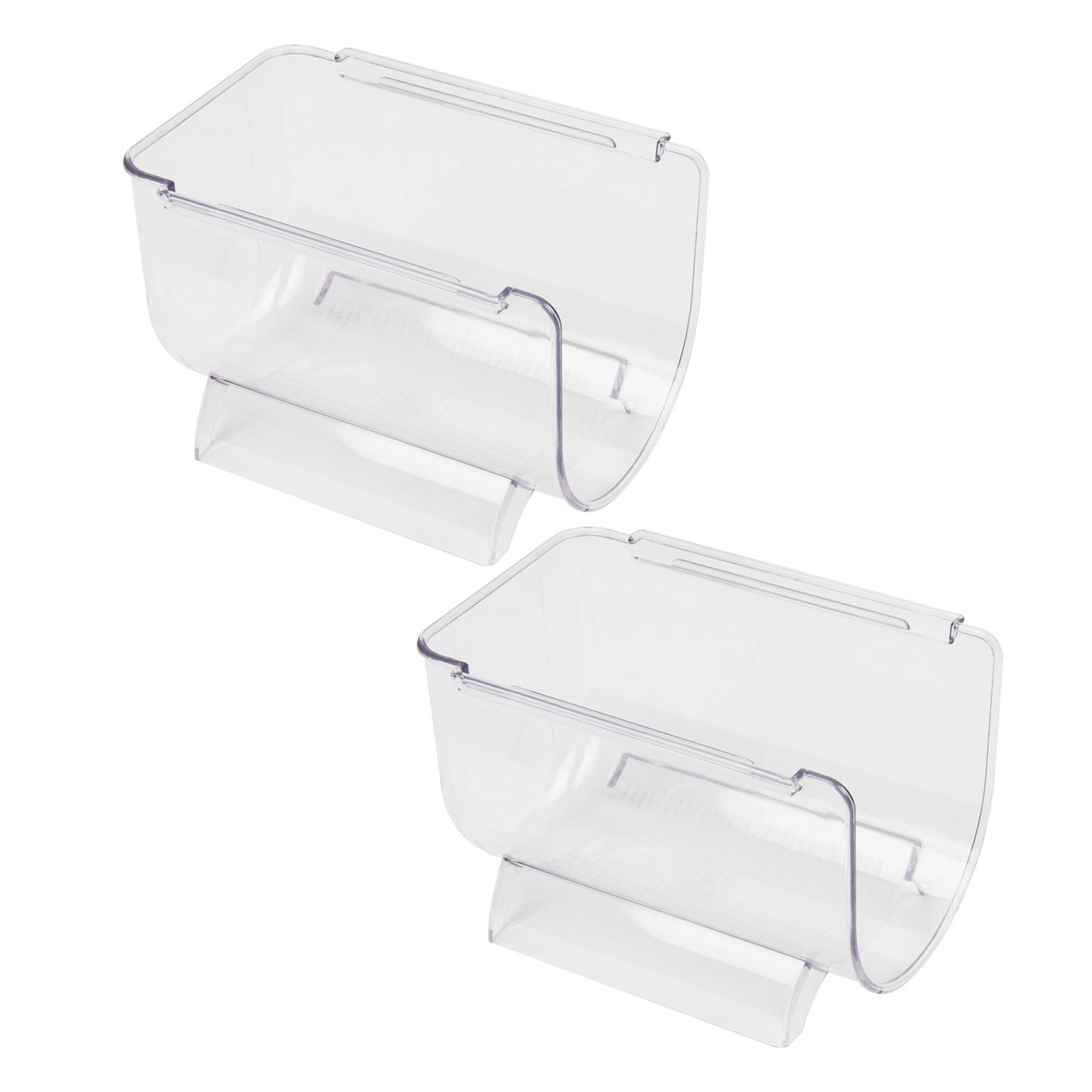 Mind Reader Clear Large 2 Liter Bottle Stackable Refrigerator Bin Storage Set